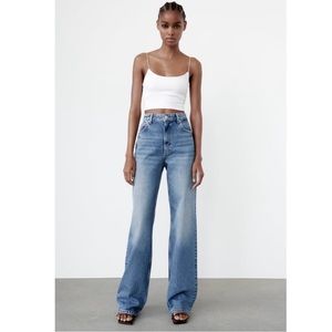 Zara Wide Leg High Rise Jeans